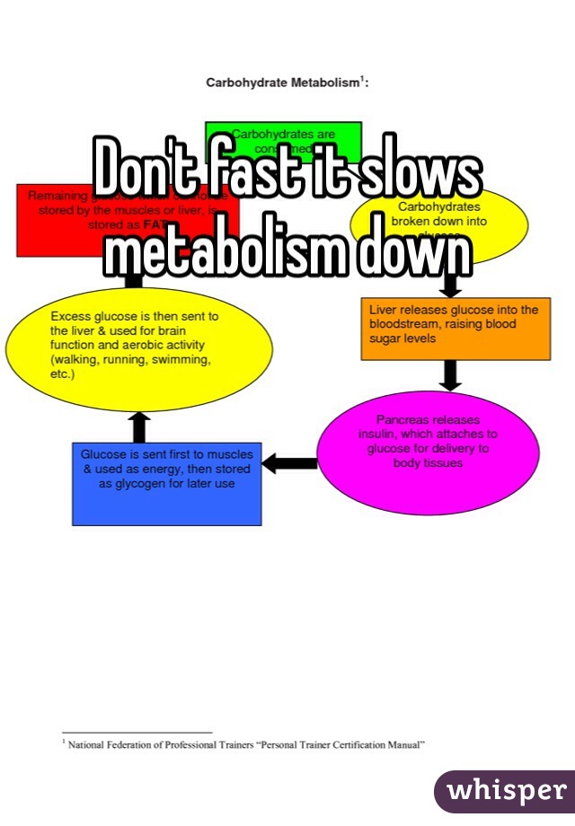 Don't fast it slows metabolism down  