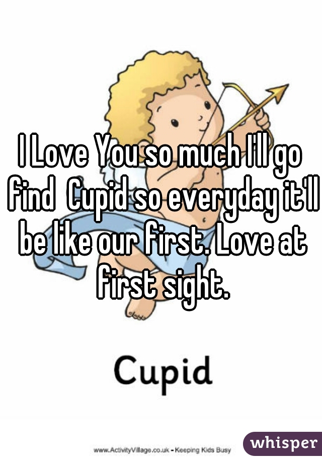 I Love You so much I'll go find  Cupid so everyday it'll be like our first. Love at first sight.