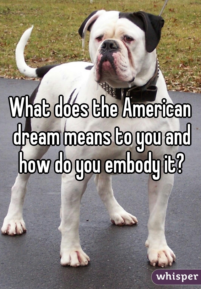 What does the American dream means to you and how do you embody it?