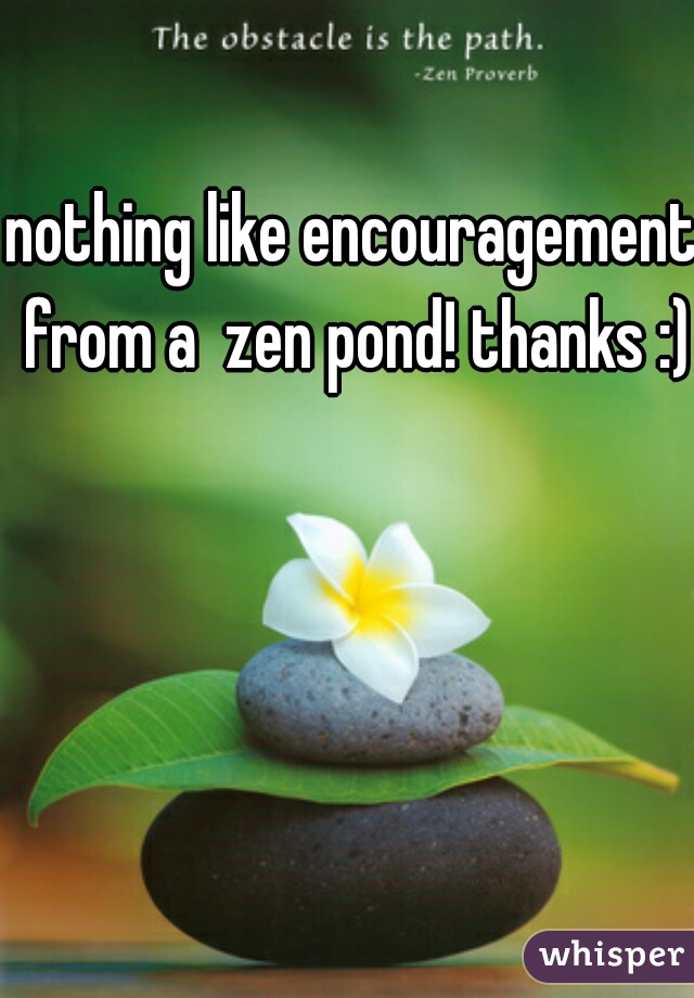 nothing like encouragement from a  zen pond! thanks :)