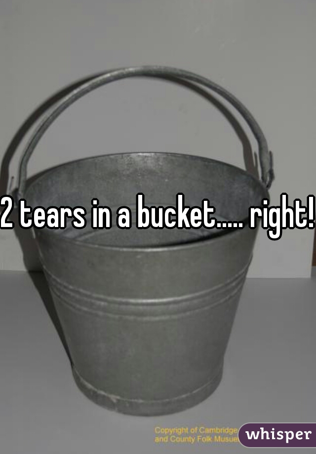 2 tears in a bucket..... right!