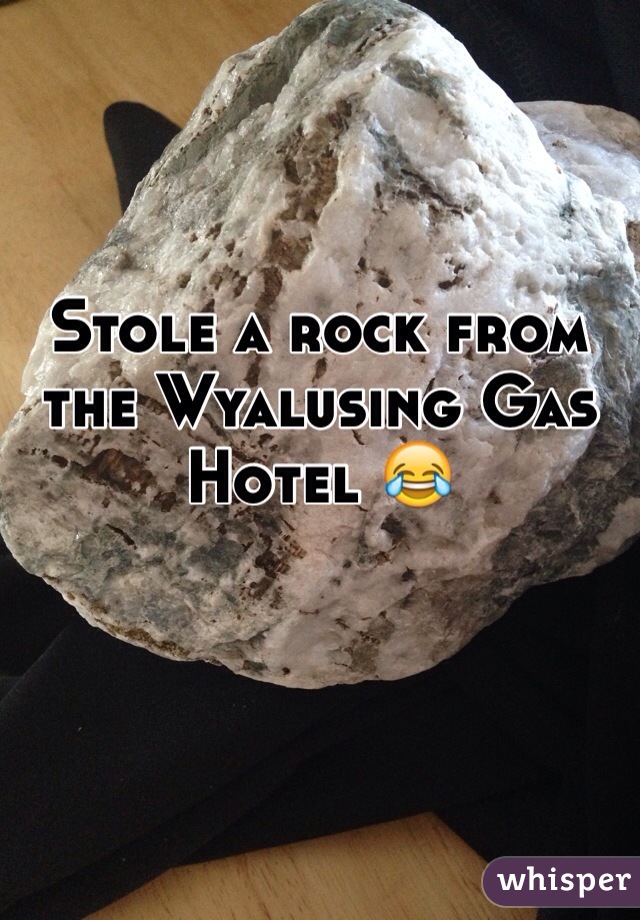 Stole a rock from the Wyalusing Gas Hotel 😂