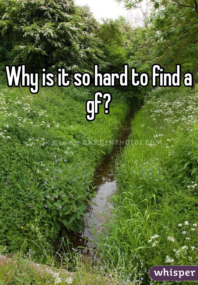 Why is it so hard to find a gf?