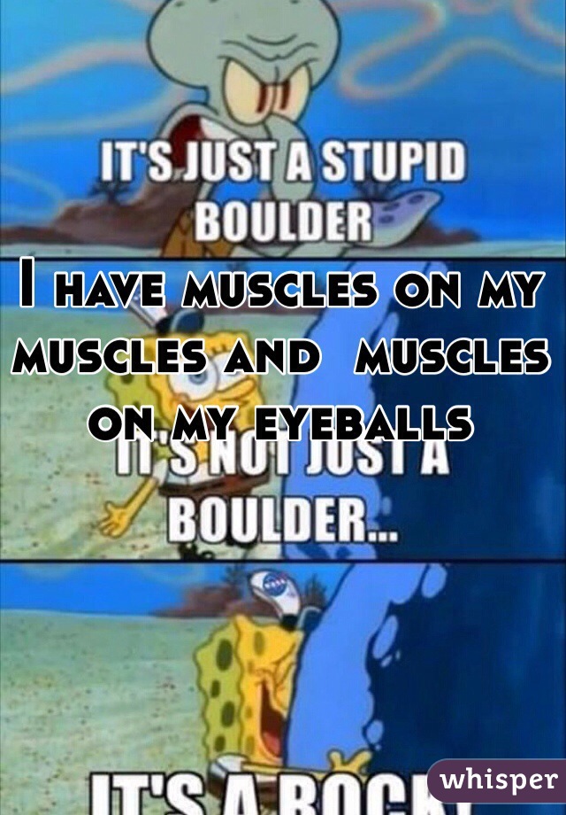 I have muscles on my muscles and  muscles on my eyeballs 