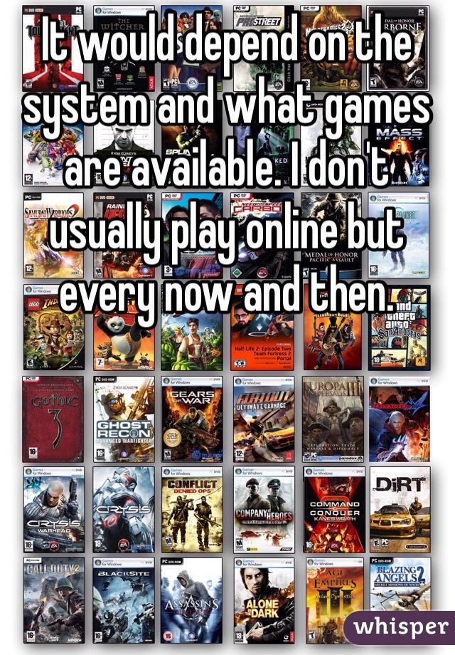 It would depend on the system and what games are available. I don't usually play online but every now and then. 
