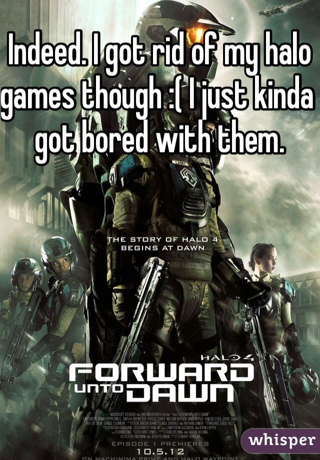 Indeed. I got rid of my halo games though :( I just kinda got bored with them. 