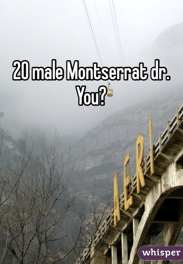 20 male Montserrat dr. You? 