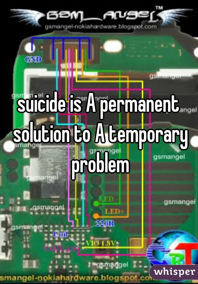 suicide is A permanent solution to A temporary problem