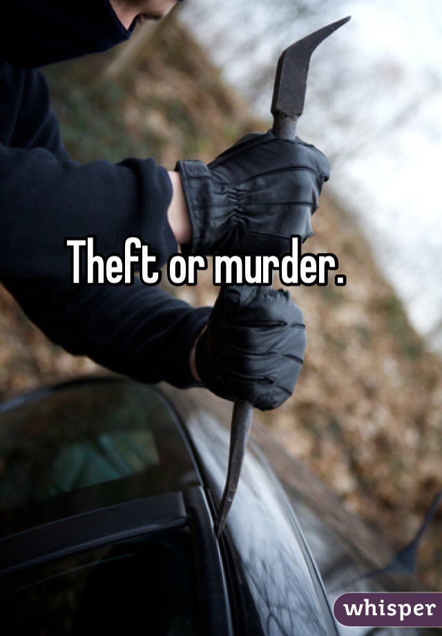 Theft or murder.
