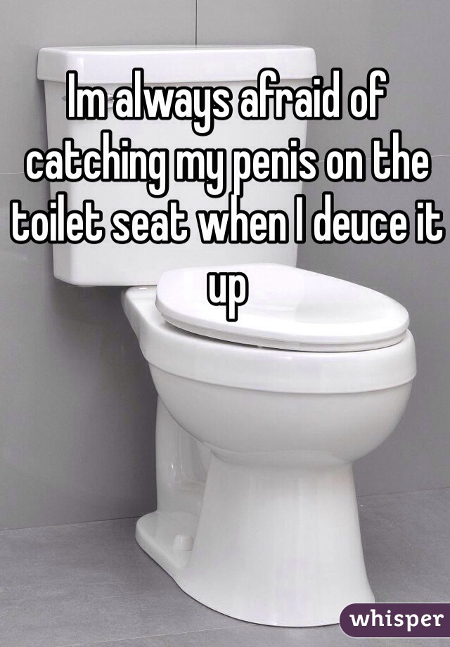 Im always afraid of catching my penis on the toilet seat when I deuce it up
