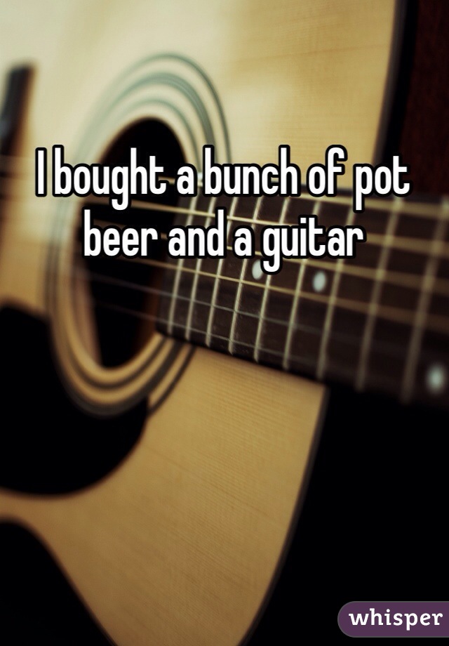 I bought a bunch of pot beer and a guitar