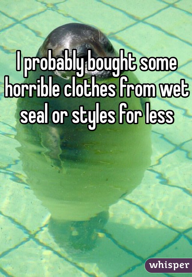 I probably bought some horrible clothes from wet seal or styles for less 