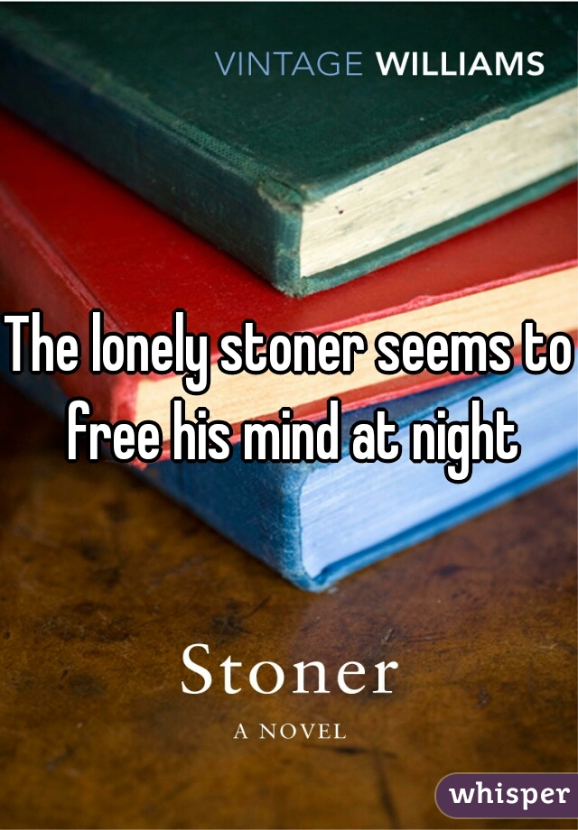 The lonely stoner seems to free his mind at night