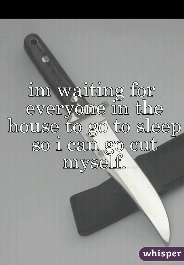 im waiting for everyone in the house to go to sleep so i can go cut myself.