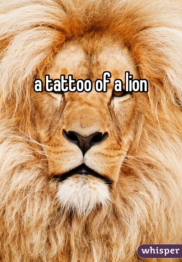 a tattoo of a lion 
