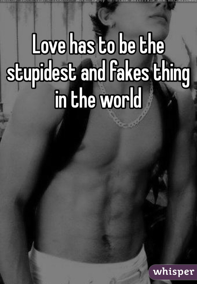 Love has to be the stupidest and fakes thing in the world 