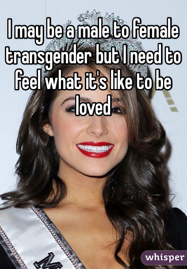 I may be a male to female transgender but I need to feel what it's like to be loved