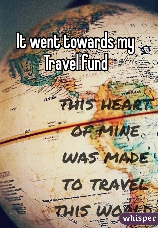 It went towards my Travel fund 
