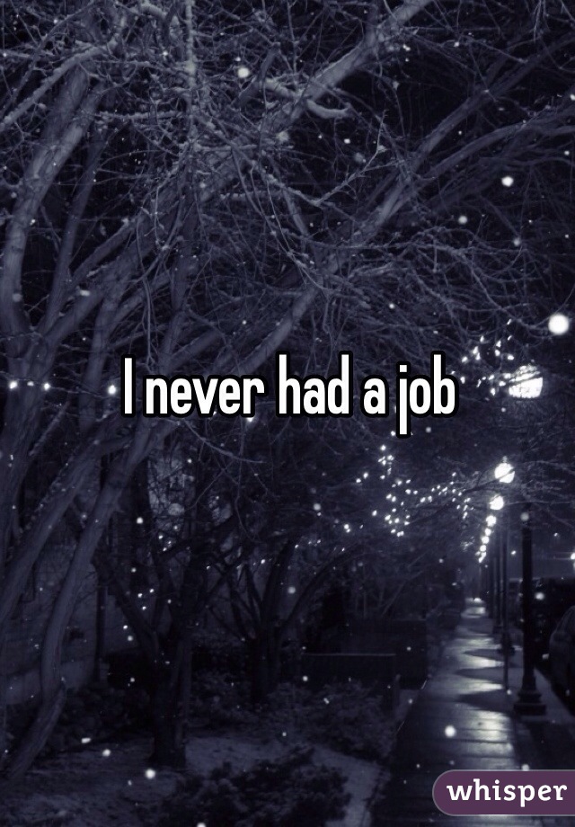 I never had a job