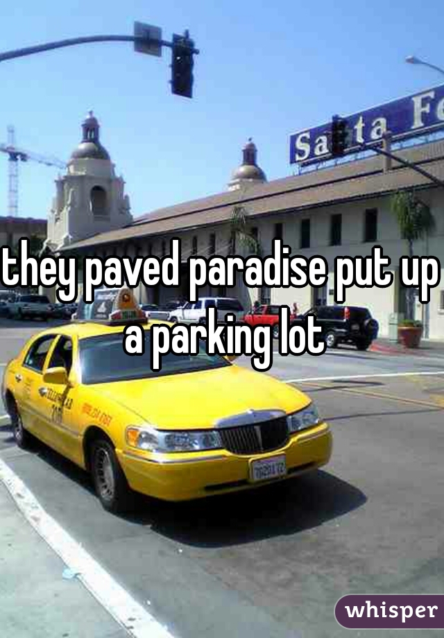 they paved paradise put up a parking lot