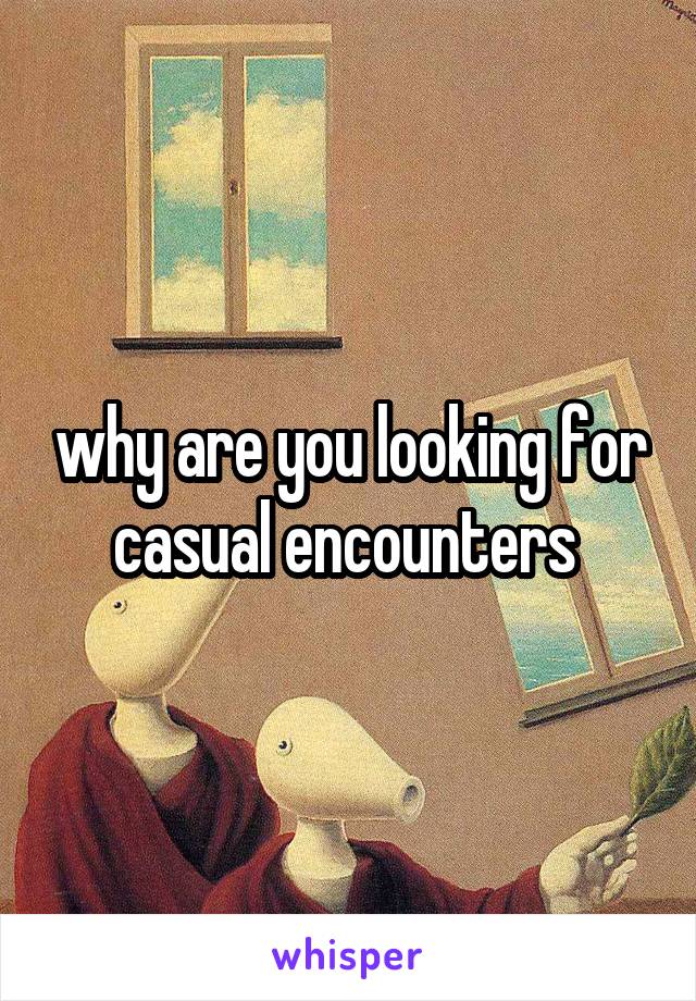 why are you looking for casual encounters 