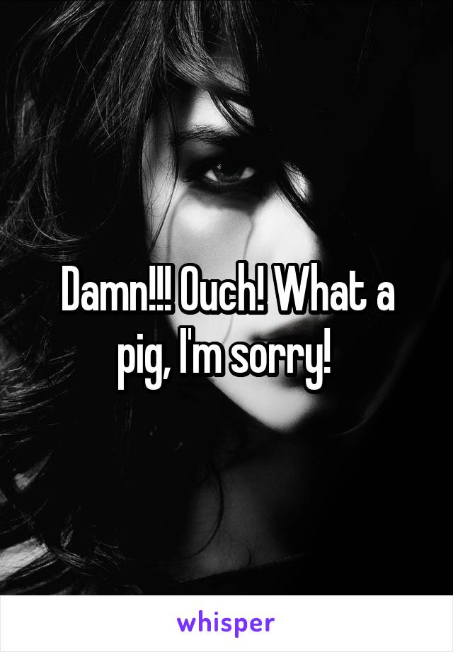 Damn!!! Ouch! What a pig, I'm sorry! 