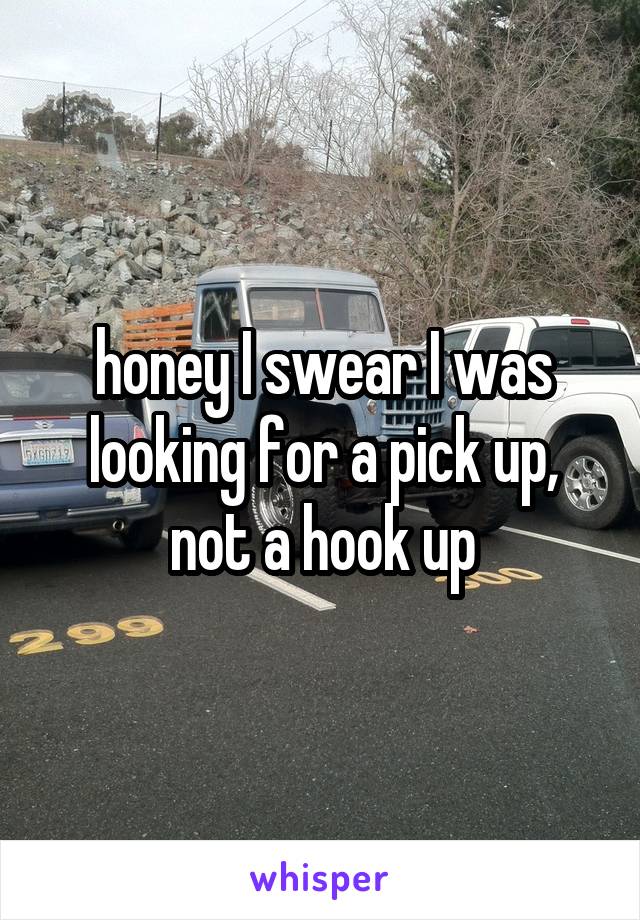 honey I swear I was looking for a pick up, not a hook up