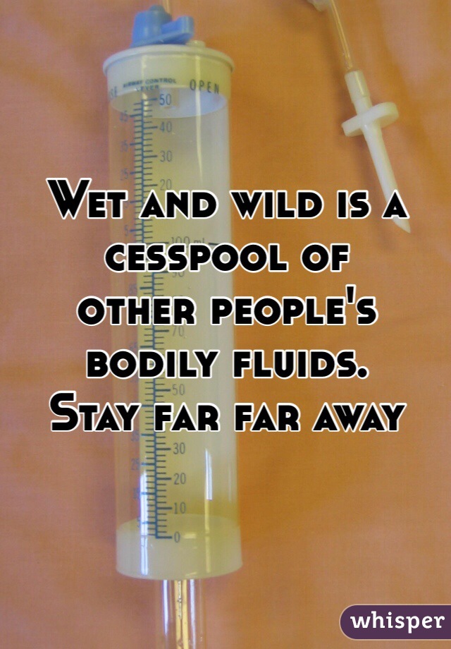 Wet and wild is a cesspool of 
other people's bodily fluids. 
Stay far far away