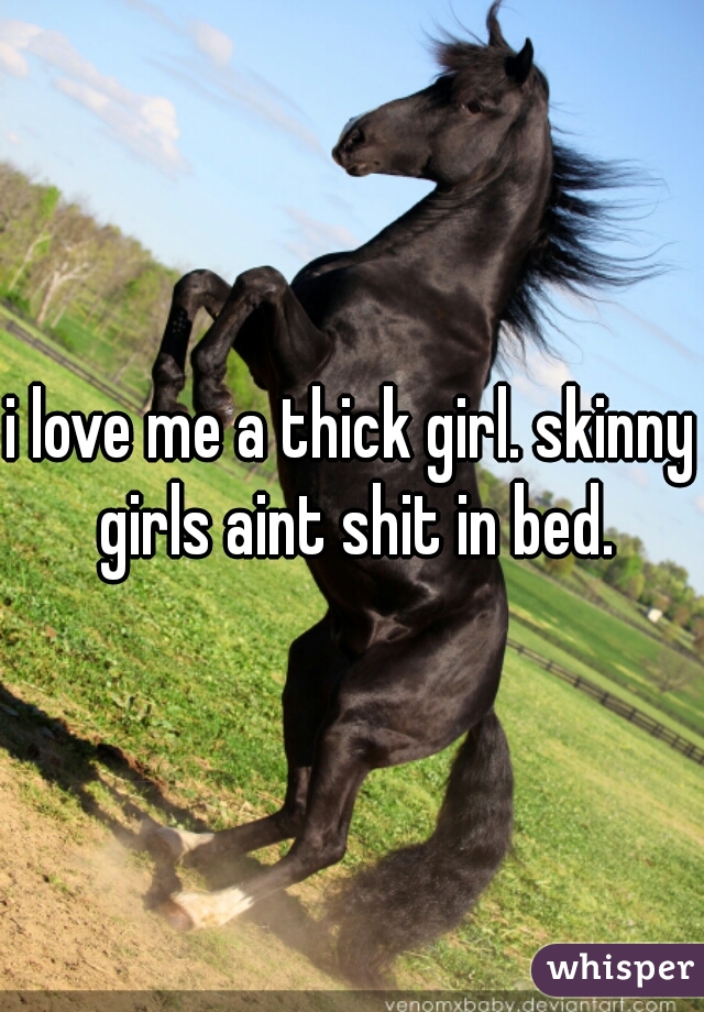 i love me a thick girl. skinny girls aint shit in bed.