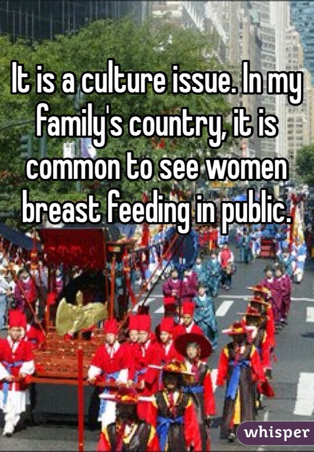 It is a culture issue. In my family's country, it is common to see women breast feeding in public. 