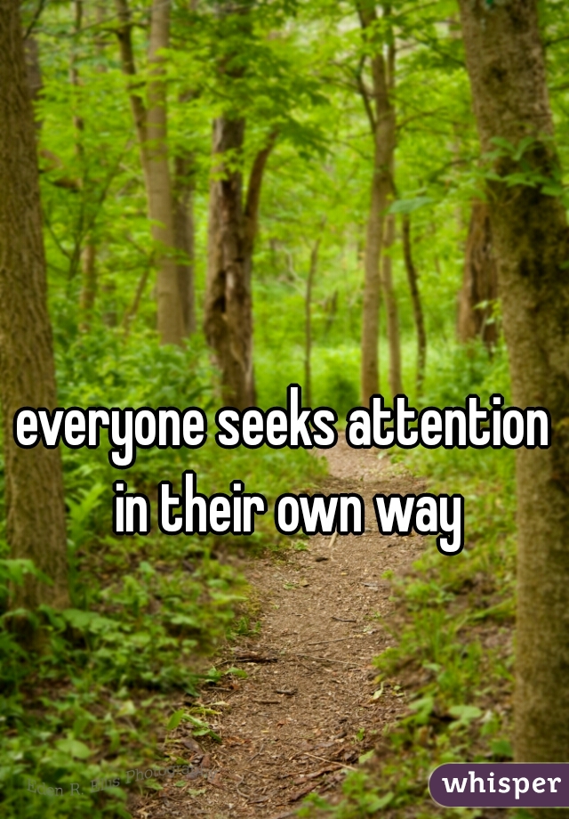 everyone seeks attention in their own way