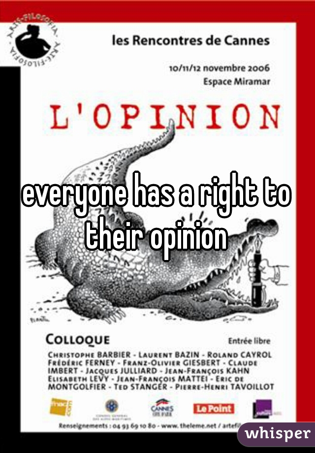 everyone has a right to their opinion 