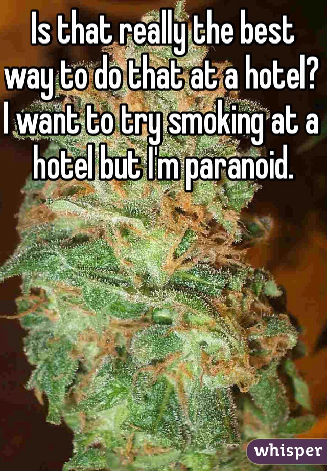 Is that really the best way to do that at a hotel? I want to try smoking at a hotel but I'm paranoid.