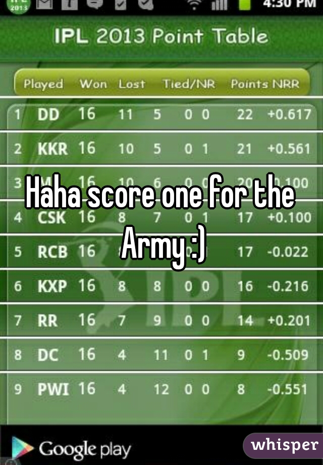 Haha score one for the Army :)