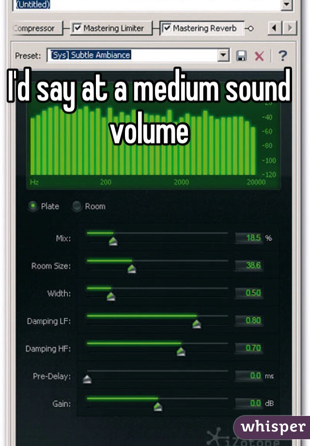 I'd say at a medium sound volume 