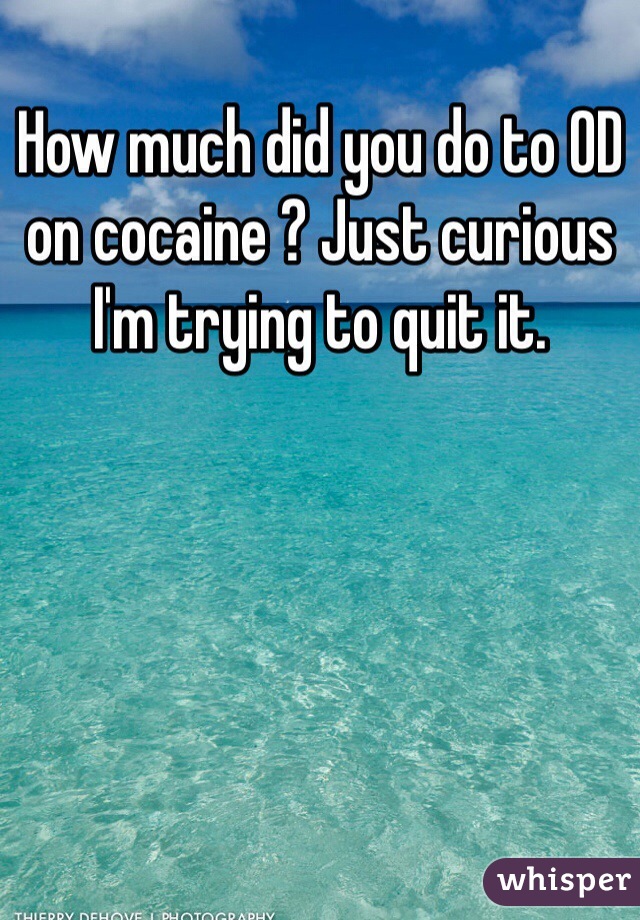How much did you do to OD on cocaine ? Just curious I'm trying to quit it.