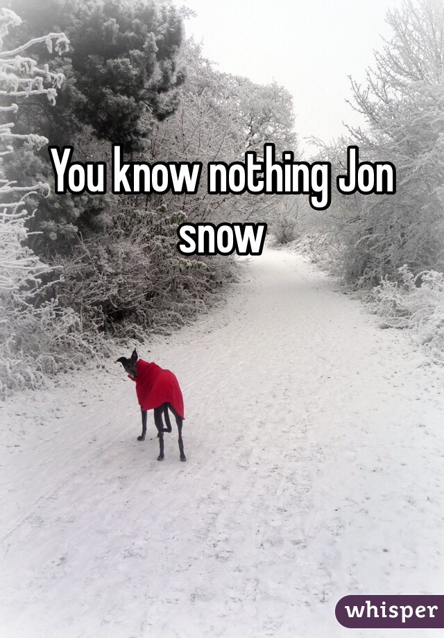 You know nothing Jon snow 