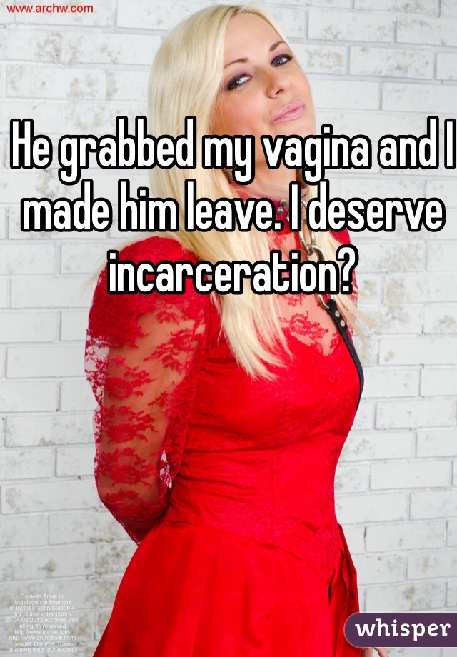 He grabbed my vagina and I made him leave. I deserve incarceration?