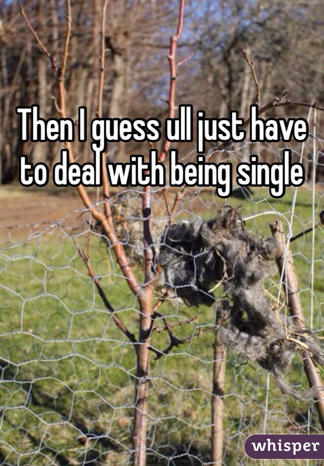 Then I guess ull just have to deal with being single 