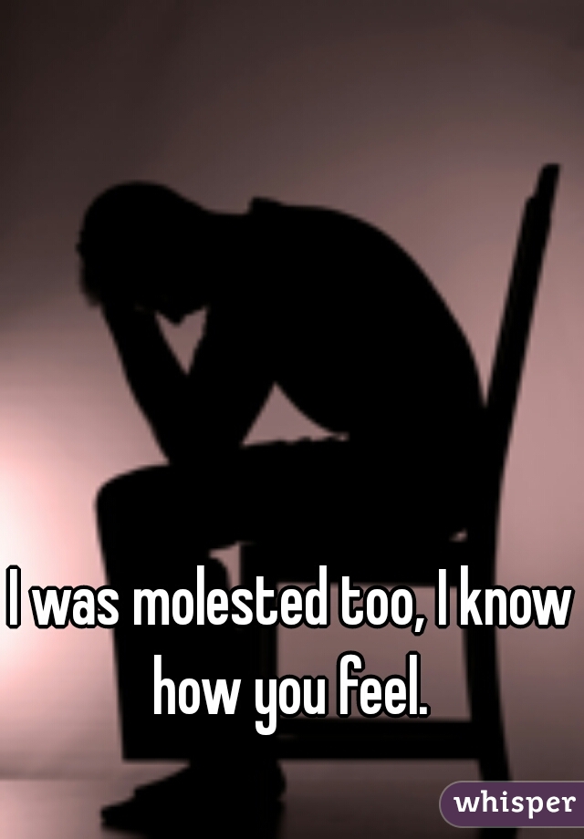 I was molested too, I know how you feel. 