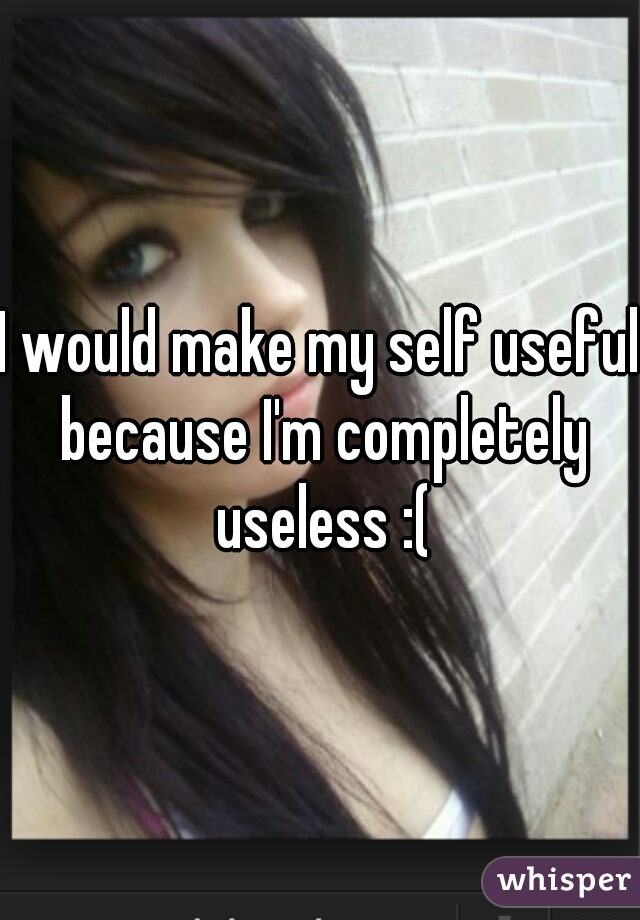 I would make my self useful because I'm completely useless :(