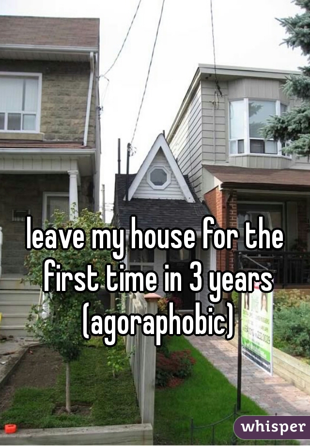 leave my house for the first time in 3 years (agoraphobic)