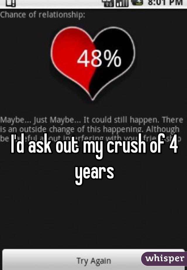 I'd ask out my crush of 4 years 