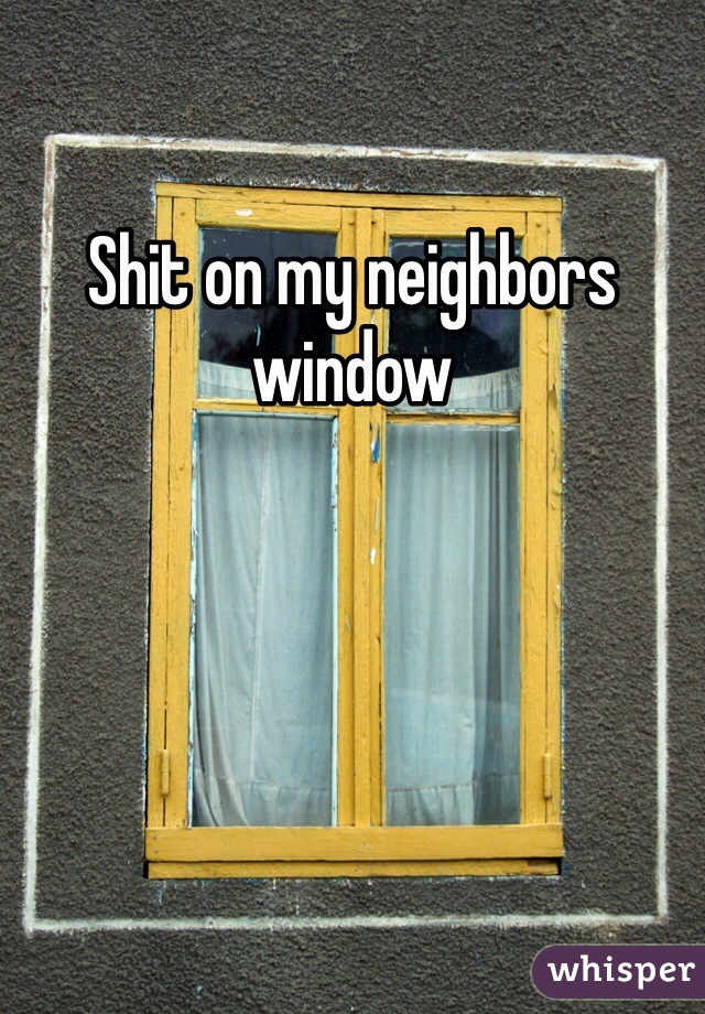 Shit on my neighbors window