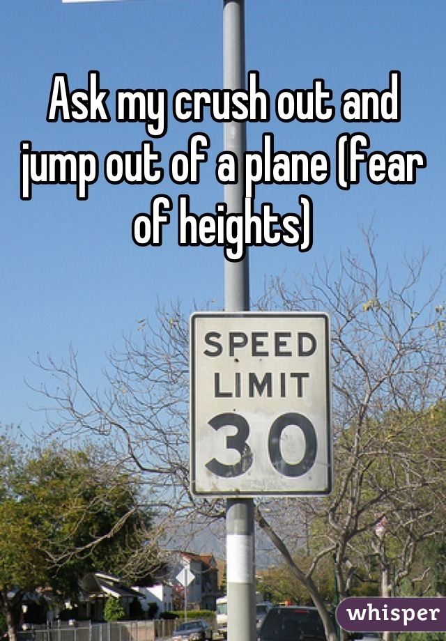 Ask my crush out and jump out of a plane (fear of heights)