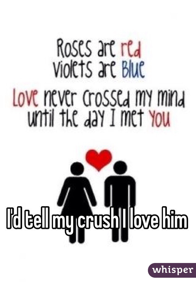 I'd tell my crush I love him 