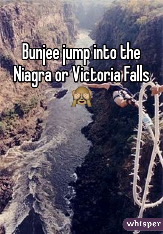 Bunjee jump into the Niagra or Victoria Falls 🙈