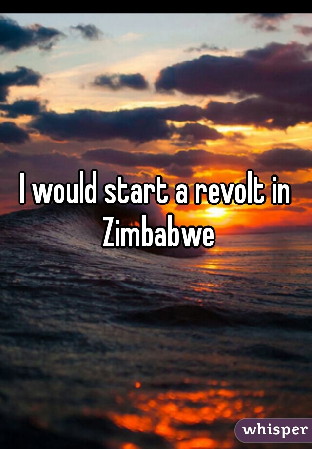 I would start a revolt in Zimbabwe