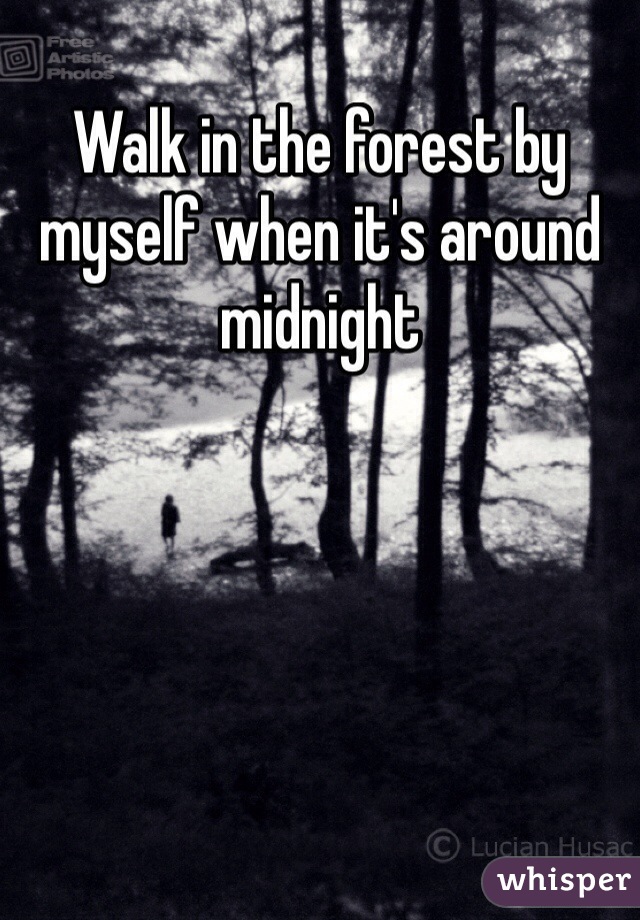 Walk in the forest by myself when it's around midnight 