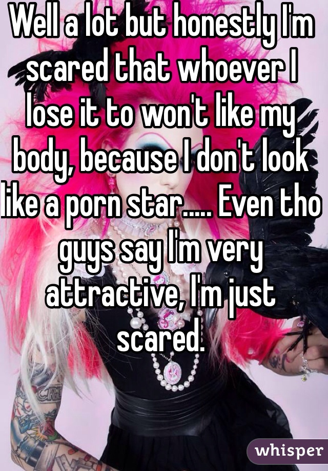 Well a lot but honestly I'm scared that whoever I lose it to won't like my body, because I don't look like a porn star..... Even tho guys say I'm very attractive, I'm just scared.